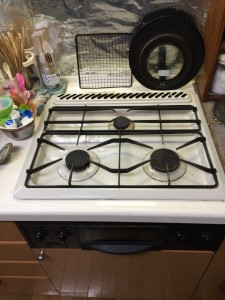 ①施工前→品番不明（ビルトインコンロ）